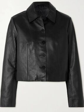 Staud Leather Marino Jacket | 100% Cow Leather | Black | NWT | Size S